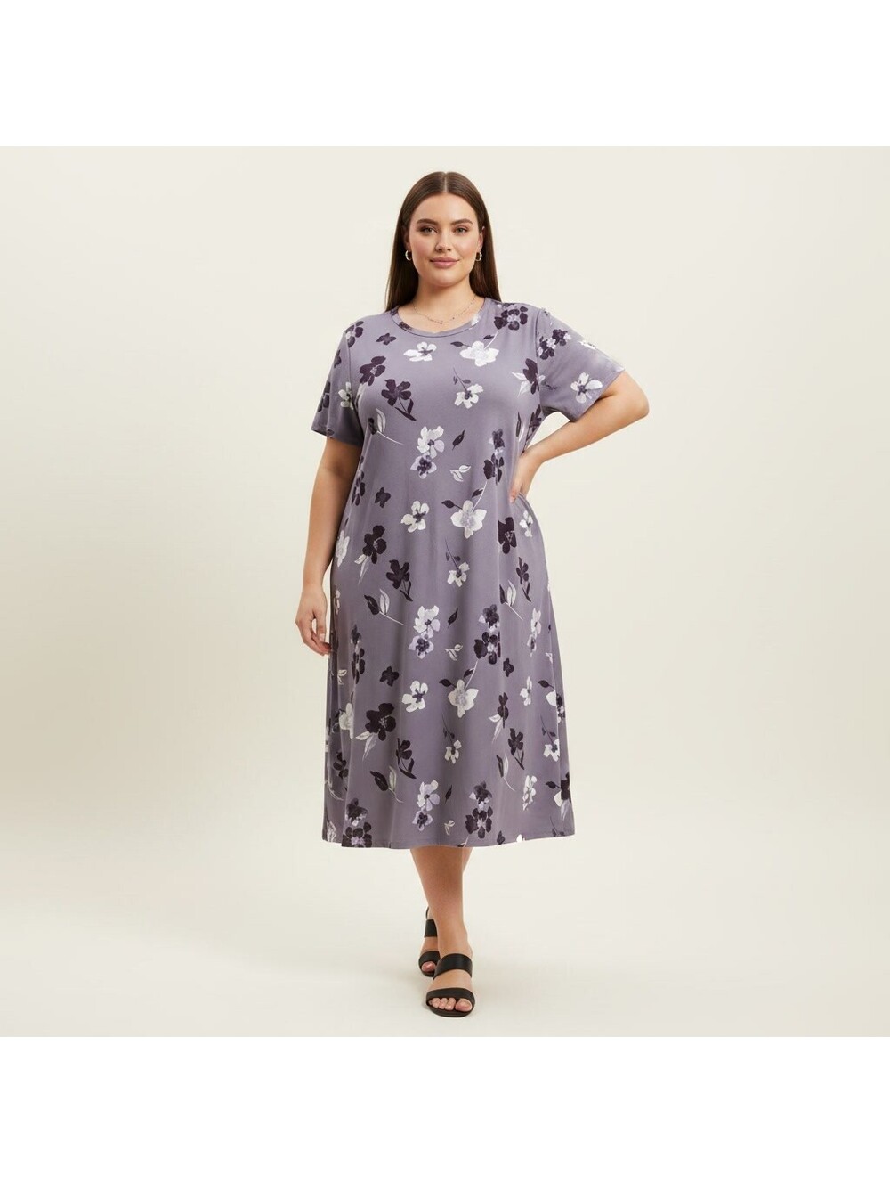 1777 - LuLaRoe XL Floral Print Casual Dress